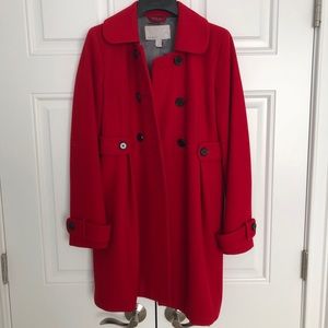Red Peacoat, size XS